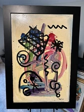 Original Painting Signed Vintage Peter Keil German Abstract “My Friend Miro”
