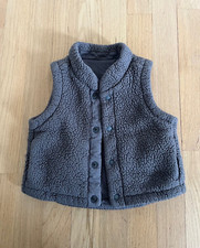 UNIQLO Baby Boys Gray Reversible Fleece Vest sz.12-18 M