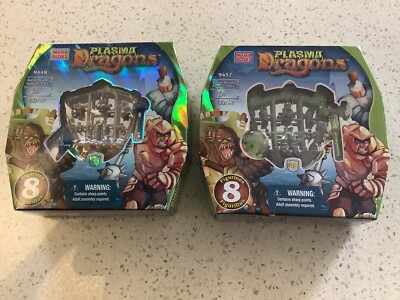 mega bloks 2 sealed plasma dragons #9448-9457- shelve wear see all pics