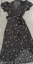 SHEIN Black  Floral Wrap dress Size  XS