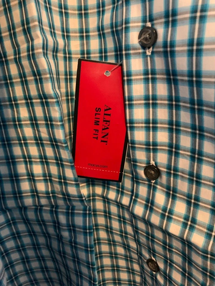 Camisa ALFANI Etiqueta Roja Calce Ajustado Elastizada Manga Larga Abotonada Talla XL Foto 2 de 4