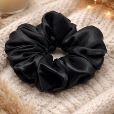 Black Satin XXL Scrunchie