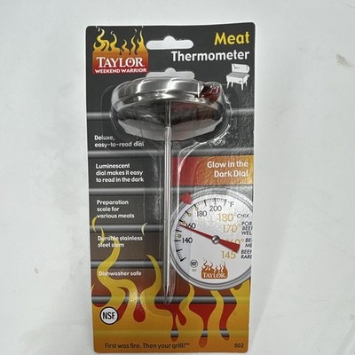 Taylor Weekend Warrior Analogue Meat Thermometer Glow-in-the-Dark Dial 802