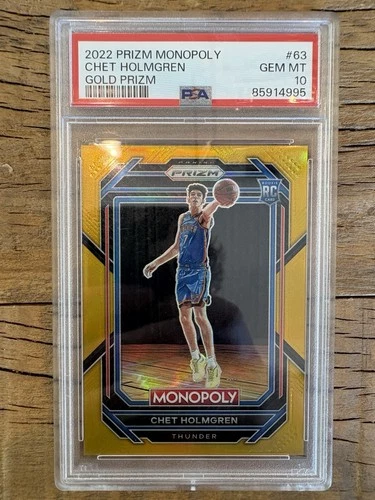 CHET HOLMGREN RC 2022-23 Panini Prizm Monopoly GOLD /49 ROOKIE GEM MT PSA 10