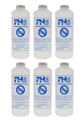 FHS SmokeLess Car Oil, High Performance Blend for Worn Engines, 1 Qt, 6 Pack