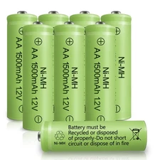 AA Rechargeable Batteries NIMH 1.2V Double A 1500mAh High Capacity Battery Lo...