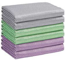 Microfiber Glass Cleaning Cloths6PK, 16"x14" Lint Free Window Cleaning Cloth,...