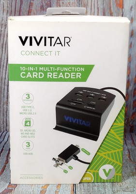 Vivitar Connect It 10-In-1 Multi-Function Card Reader USB 2  TYPE C OTG