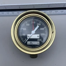 Antique US Gauge Co NY Brass Steam/Water Pressure Gauge Nautical