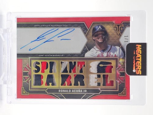 RONALD ACUÑA JR. 2022 TRIPLE THREADS SPRINT BARREL RUBY AUTO PATCH 1/1 Q8036