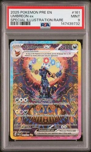 2025 POKEMON PRE EN-PRISMATIC EVOLUTIONS #161 UMBREON EX PSA 9