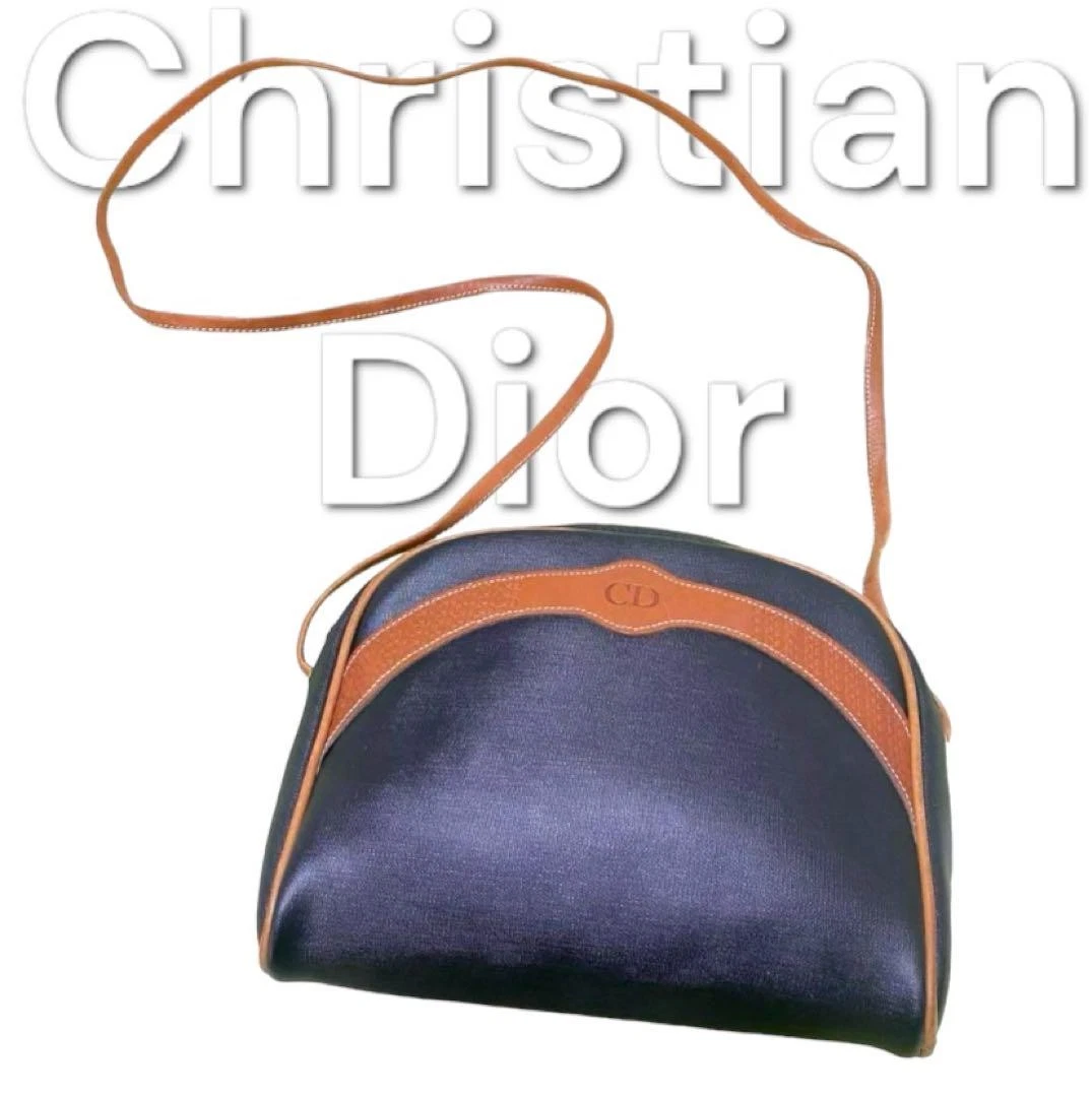 Mini sac bandoulière Christian Dior vintage cuir noir logo CD authentique