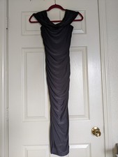 Fashion Nova Black Ruched Bodycon Dress Small Off Shoulder Sexy Chic Party Midi