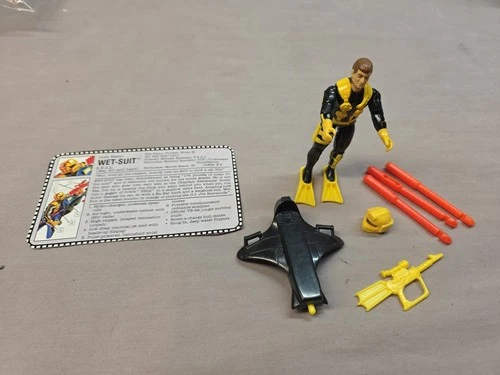 GI joe WET-SUIT 1992 v3 vintage G.I gijoe yellow Complete Accessories- No Stand