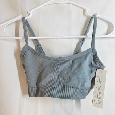 Colsie XS Gray Seamless Ribbed Bralette Adjustable Straps New