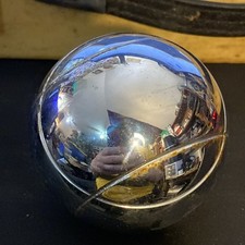 Vintage Bocce Replacement Ball 4.5", 1Lb 8oz Chrome Geometric Single Line