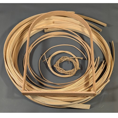 Deep Market Basket Weaving Kit with D Handle Flat Reed and Seagrass DIY Craft