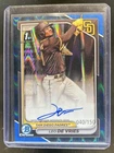 2024 Bowman Chrome Leo De Vries Auto Blue Raywave Refractor 1st #/150 Padres