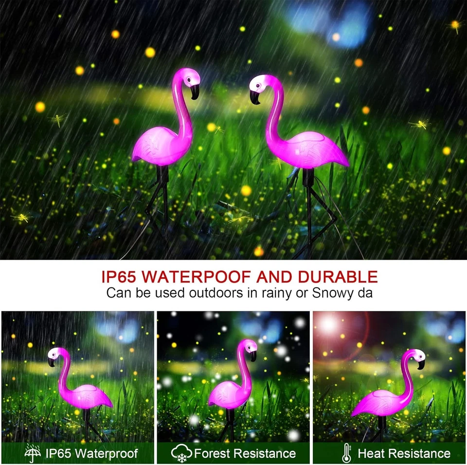 Flamingo LED Solarleuchten Außen Solarlampe Gartenleuchten Solar Rasen Deko IP65 - Bild 3 von 4