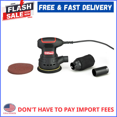 Hyper Tough 2.5 Amp Corded 5 inch Orbital Sander with Dust Bag, Vacuum Hose