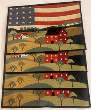 PLACEMATS Farmhouse Stars/Stripes Patriotic S...