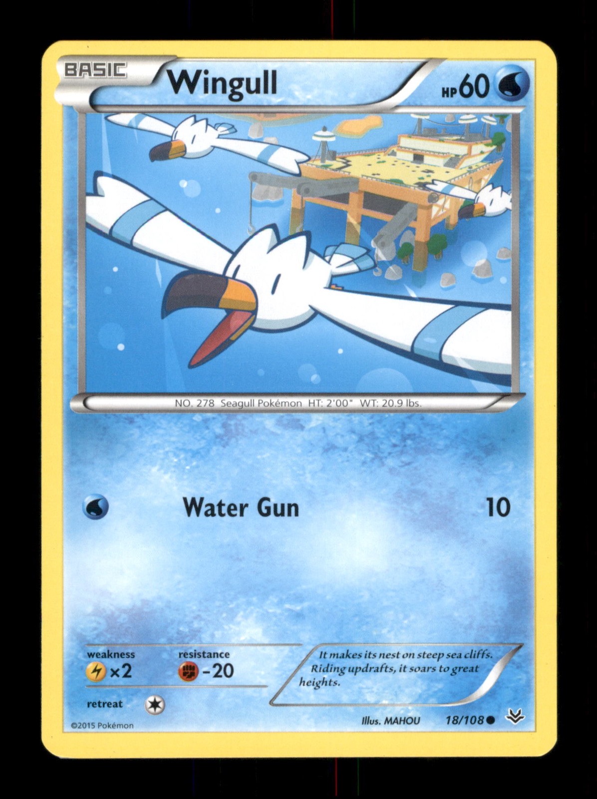 Wingull 18/108 Non-Holo Nintendo  Pokemon Trading Card TCG 