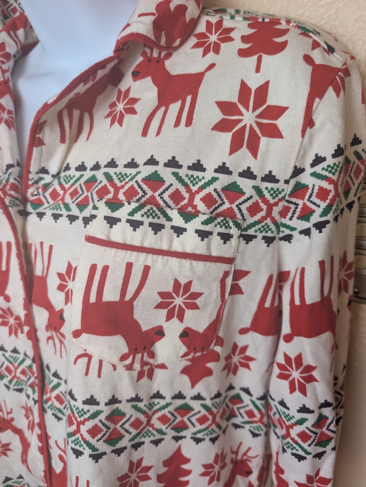 Hanna Andersson Adult Size XS Holiday Flannel Pajama Set Dear Deer Pattern-EUC