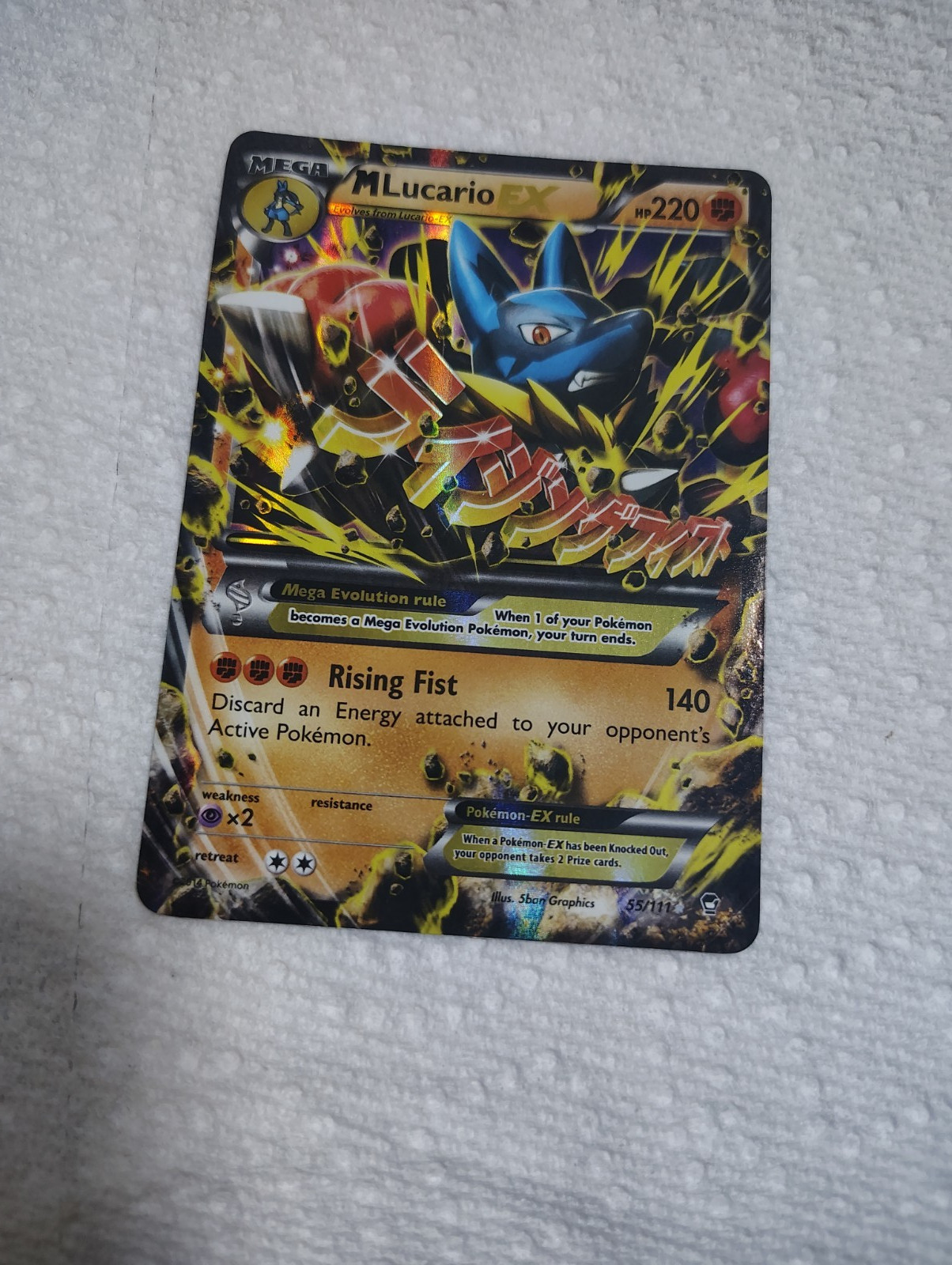 Pokémon TCG M Lucario EX Holo Ultra Rare Card 55/111 Furious Fists NEAR MINT