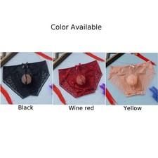 Alluring Lace Men's Underwear Low Waist U Convex Panties Lingerie Briefs