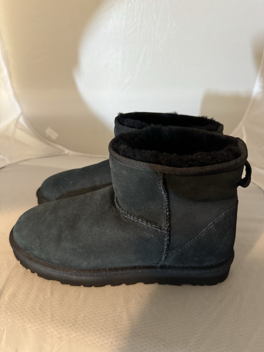 UGG Men's Classic Mini Black Suede Ankle Boots 1002072 Men's 7