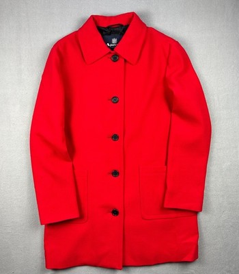 Aquascutum Red Wool Blend Coat Large Classic Regular fit Size 14 / L