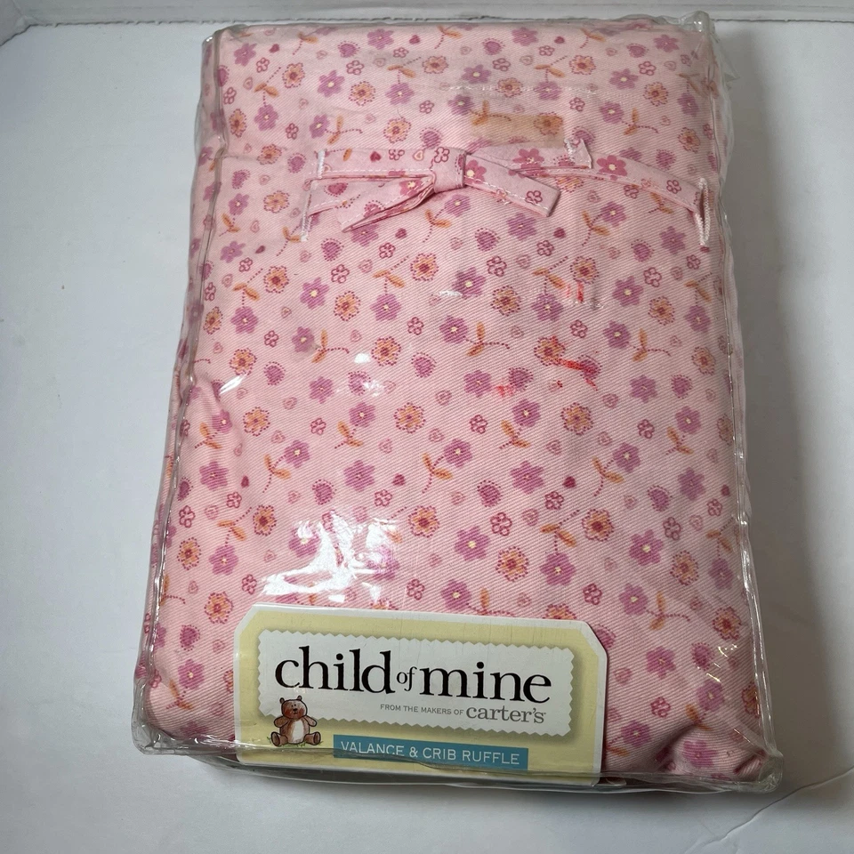 Juego de cenefa y volantes vintage Carters Child of Mine rosa floral bebé 2003 Foto 2 de 4