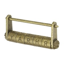 Lucchetto Password Combinazione 3" Alfabeto Inglese Vintage "YARHR", Bronzo