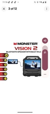 Monster Vision 2 Portable Bluetooth Speaker & 15.6in Tv Screen