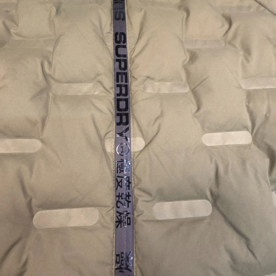 Superdry Jacket Mens MEDIUM Green Hybrid Long Sleeve hooded quilted size M - Image 3 of 4