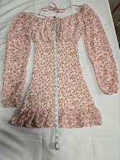 Floral Long Sleeve Smock Dress Size Small Short