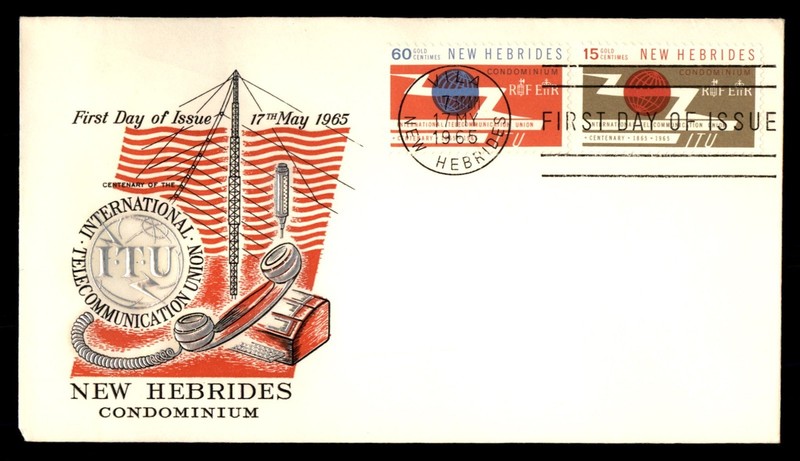 Mayfairstamps New Hebrides FDC 1965 dual international telecommunication union c