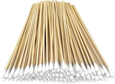 200 PCS Long Wooden Cotton Swabs, Cleaning Cotton Sticks with Wood Handle for Oi