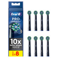 Oral B CrossAction Black Toothbrush Head, 8 pack