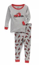 Leveret Toddler Boys Pajama Set Size 3 Years Red Trailer Truck PJ Cotton 3T New