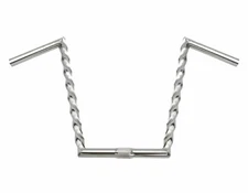GENUINE VINTAGE LOWRIDER V APE TWISTED 12" RISE HANDLEBAR IN 25.4MM IN CHROME.