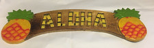 "Aloha" Pineapples Greeting Wooden Wood Sign Summer Beach Tropical Summer 21.5"