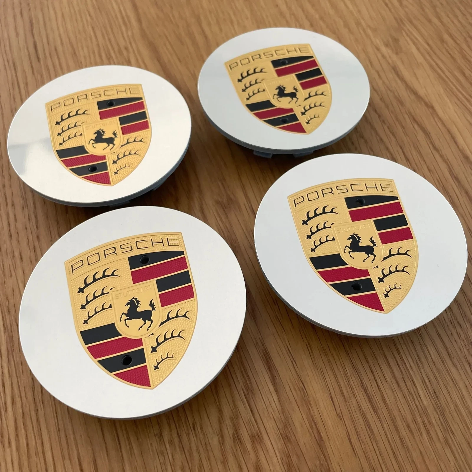 4x 76mm Porsche Nabendeckel Felgendeckel Radkappen Chrom – Bild 3