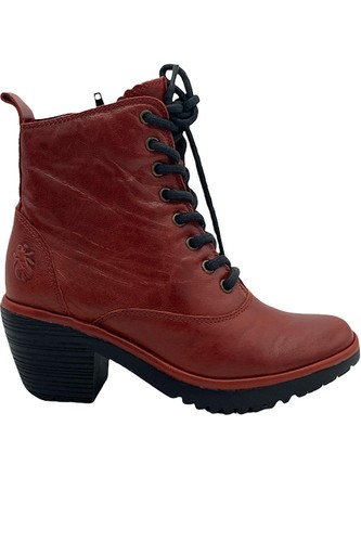 FLY London Leather Lace-Up Boots Wune 