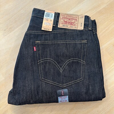 Vintage Levis 501xx Blue Raw Denim Jeans Size  40W x 34L  Made In Mexico