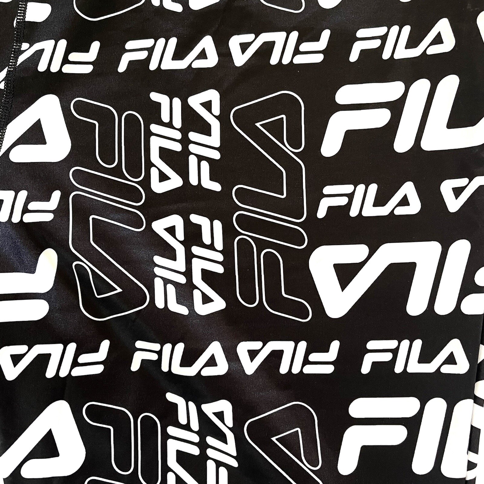 FILA Curve Collection Chris Bike Shorts PLUS SIZE 2X Black White Logo Cycle NWT