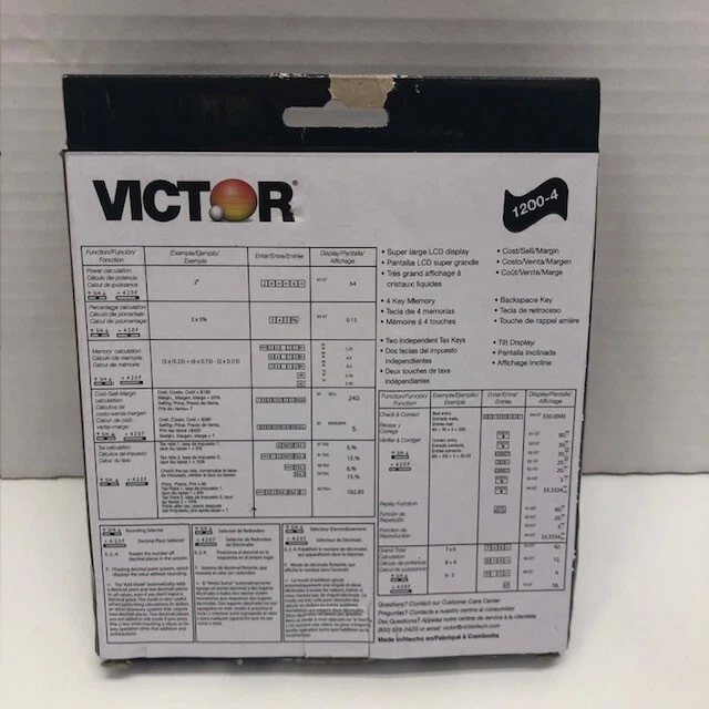 Victor 1200-4 Professional Desktop Calculator 12-Digit Dual Power Black - NEW! - Image 2 of 4