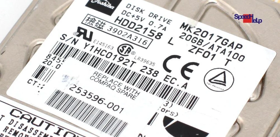 Toshiba MK2017GAP 20.0GB 2.5 " Notebook Laptop HDD Hard Drive Disk HDD2158 L - Image 2 of 3