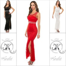 Koucla Cocktail Dress Evening Maxi Party Dress Rhinestone and Lace