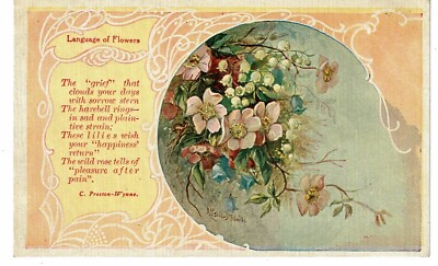 Language of Flowers Postcard Harebell Preston-Wynne Poem John Leslie Melville TM
